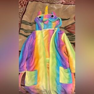 Colorful Rainbow Unicorn Hooded Robe